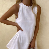 Sleeveless loose lace dress