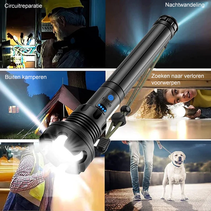 LED oplaadbare tactische laser zaklamp