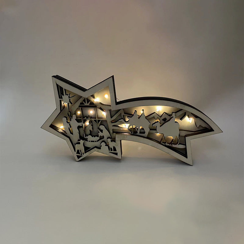 LED houten kerststerlicht