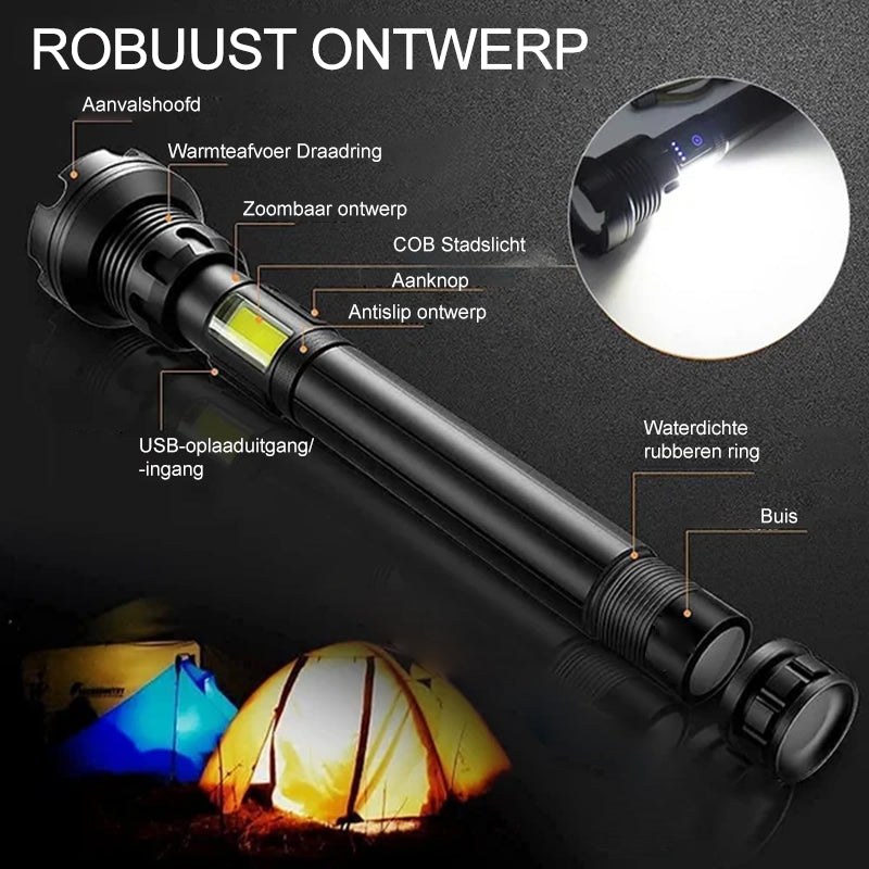 LED oplaadbare tactische laser zaklamp