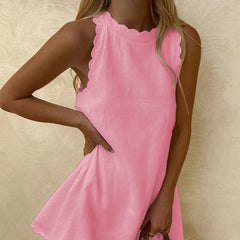 Sleeveless loose lace dress