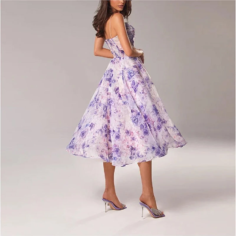 Sleeveless dress with print