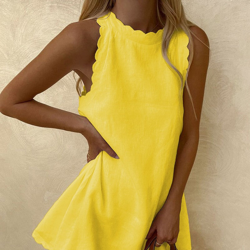 Sleeveless loose lace dress