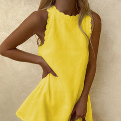 Sleeveless loose lace dress