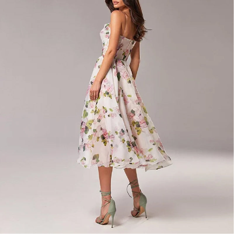 Sleeveless dress with print