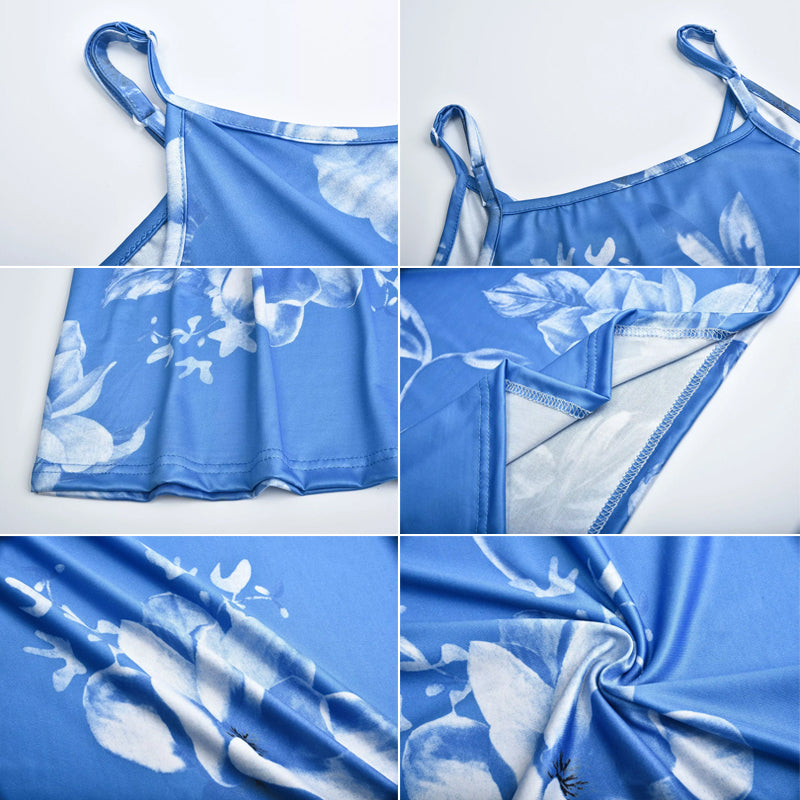 Maxi dress with bohemian sleeves and floral print