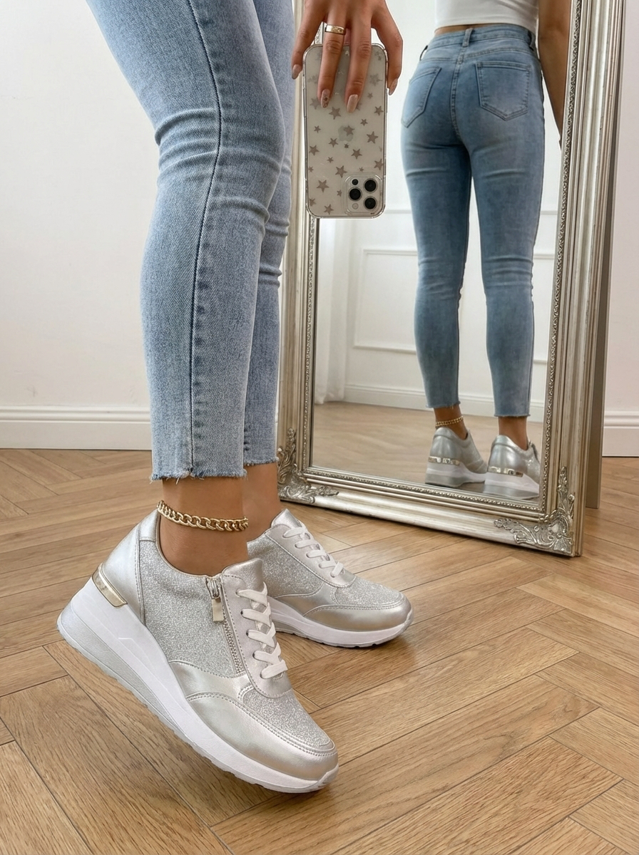 'Zaya' Metallic Runners | Gedempte Orthopedische Binnenzool | Seizoensfavoriet!