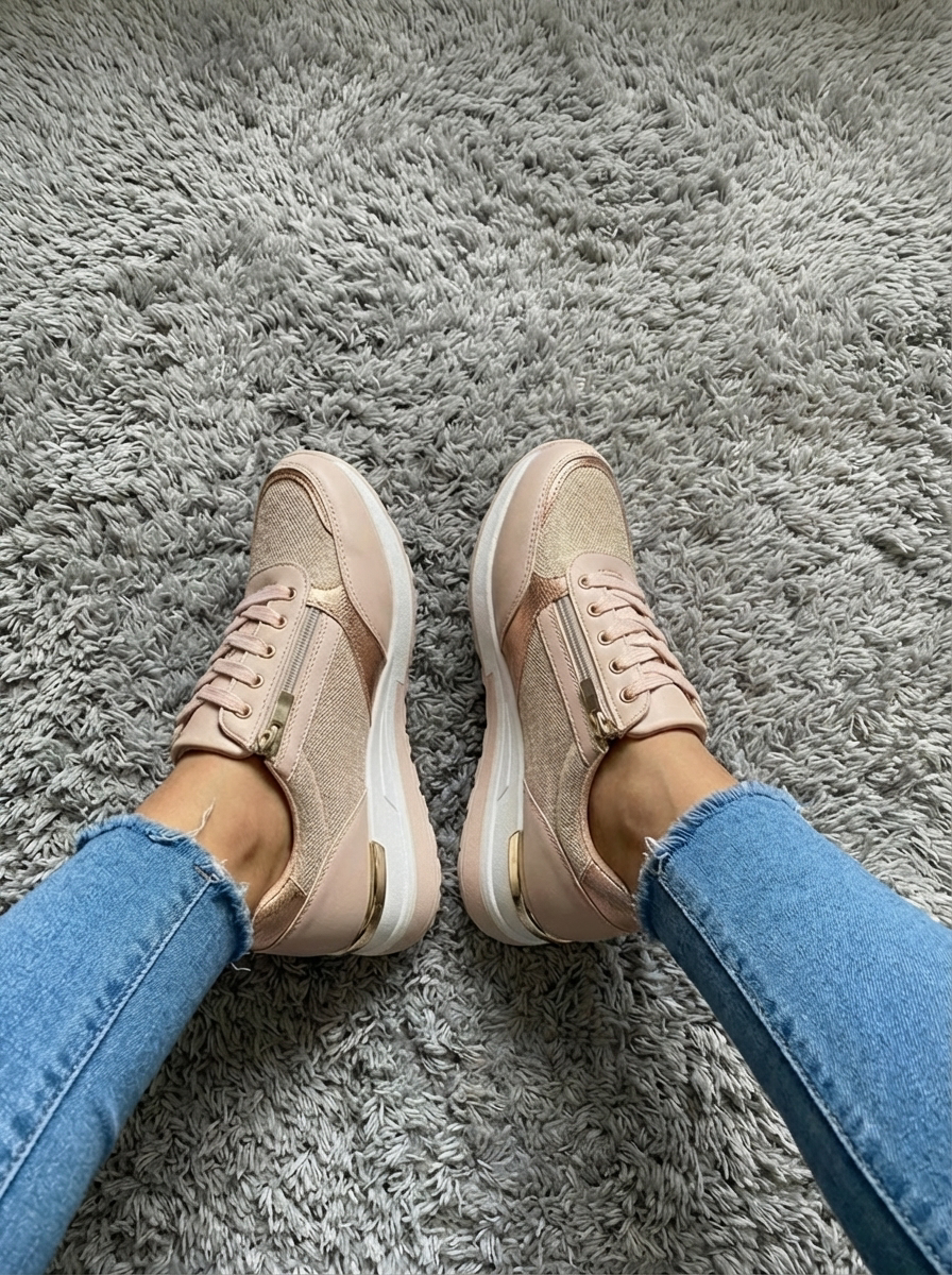 'Zaya' Metallic Runners | Gedempte Orthopedische Binnenzool | Seizoensfavoriet!